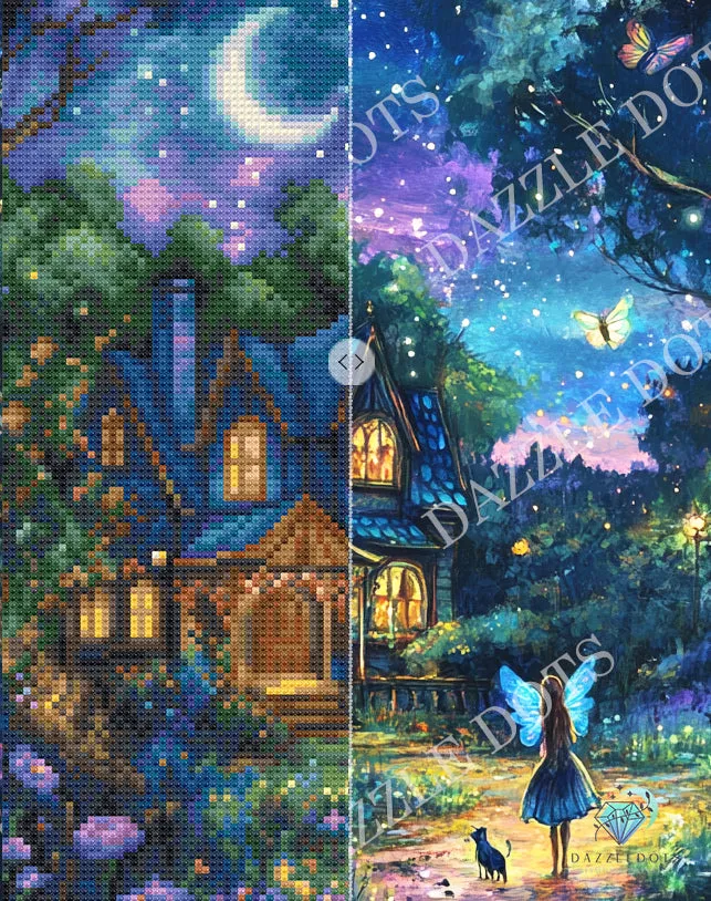 Leti Stitch Dazzle Dots LT10 Luna’s Garden diamond painting maan