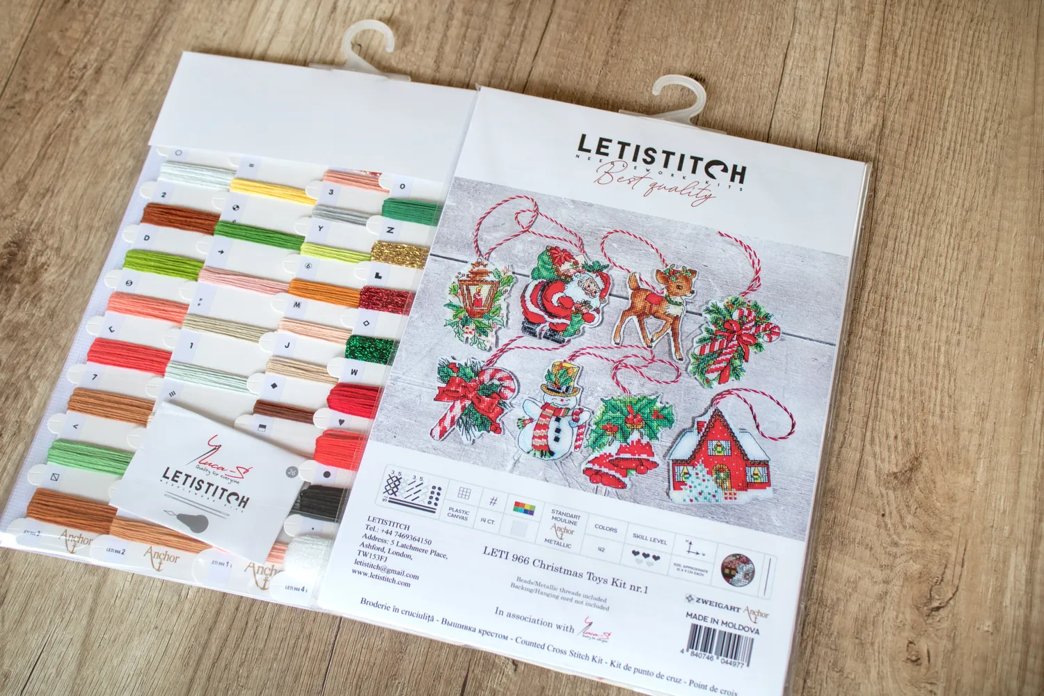 Leti Stitch LETI 966 Christmas Toys borduurpakket 10x9 cm