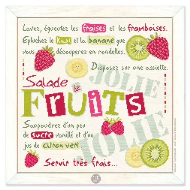 LiliPoints Fruit Salad kruissteekpatroon fruitschaal