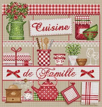 Madame la Fée Cuisine de Famille borduurpatroon pdf 181x188 kruissteek