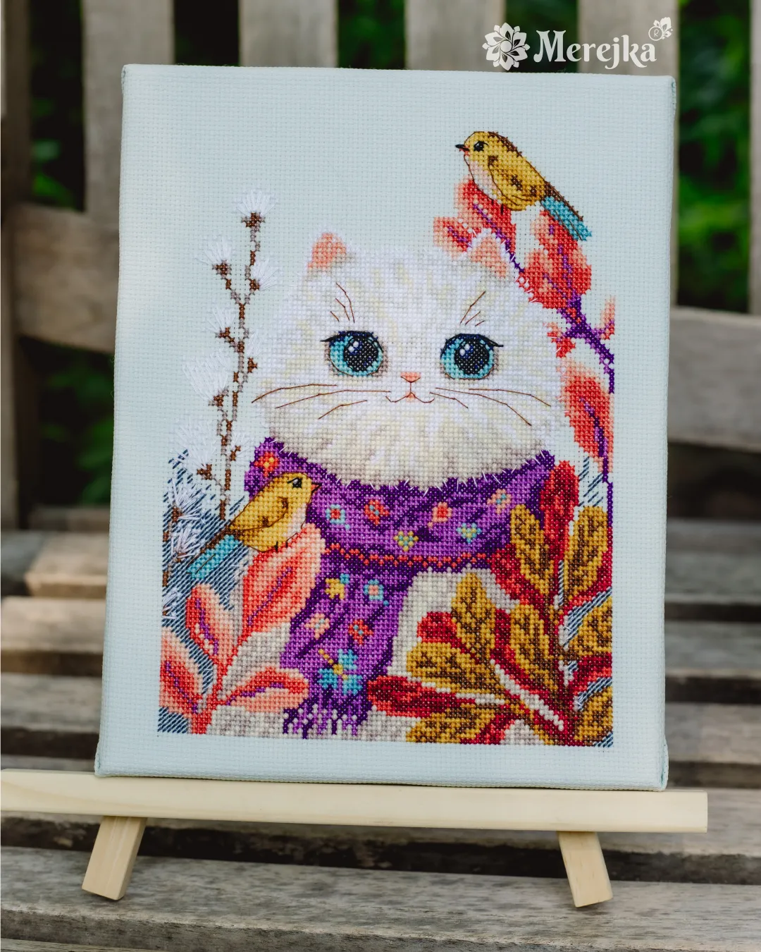 Merejka The Gentle One borduurpakket 14,5x21 ijsblauw