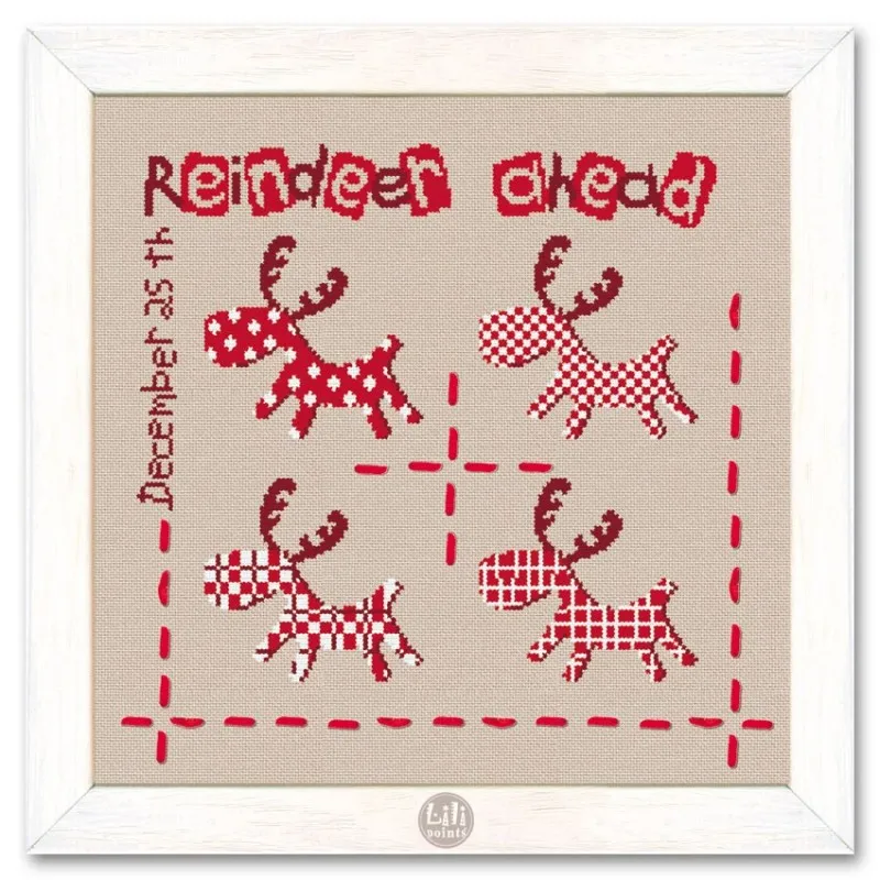 LiliPoints Reindeer Ahead kruissteekpatroon met lint