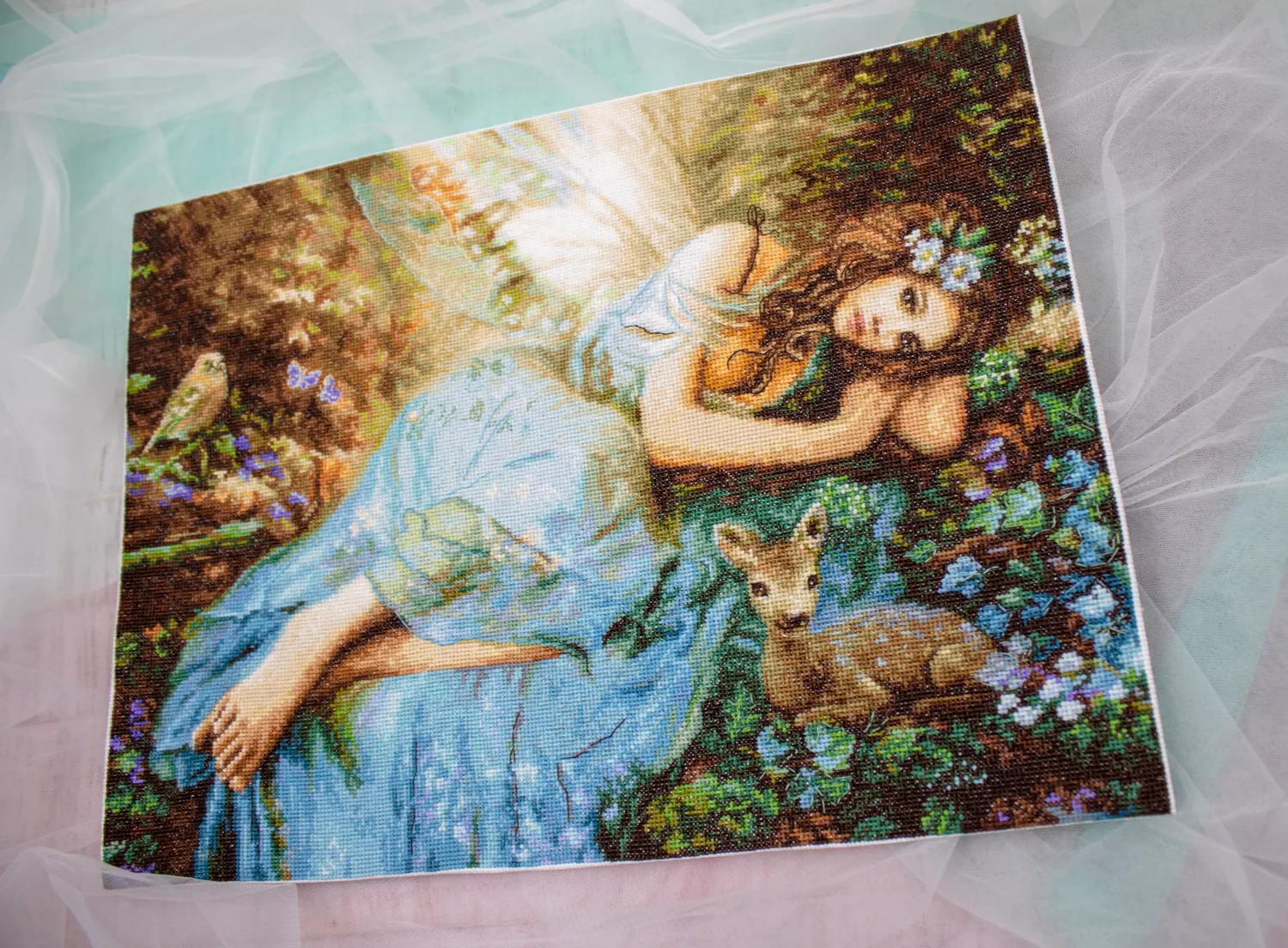 Leti Stitch 960 Spring Fairy borduurpakket 40x30 cm Aida
