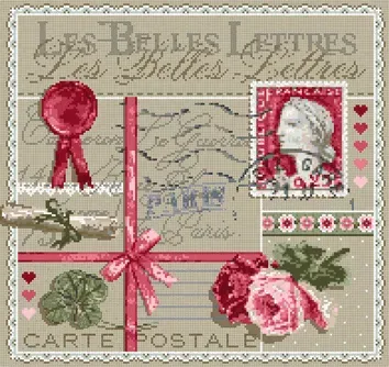 Madame la Fée Les Belles Lettres borduurpatroon pdf 181x195 kruissteek