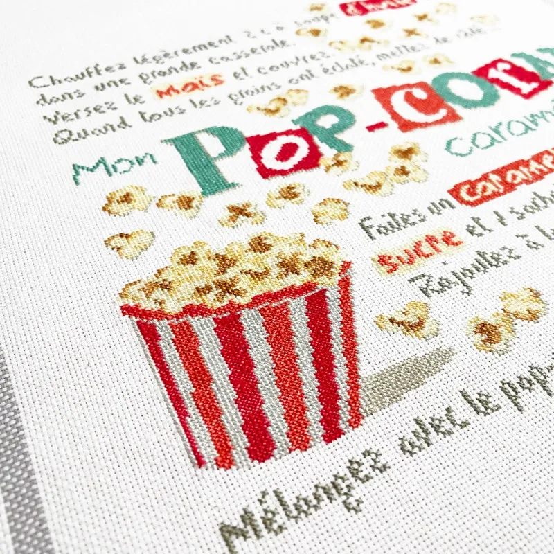LiliPoints Mon Pop Corn Caramélisé borduurpatroon