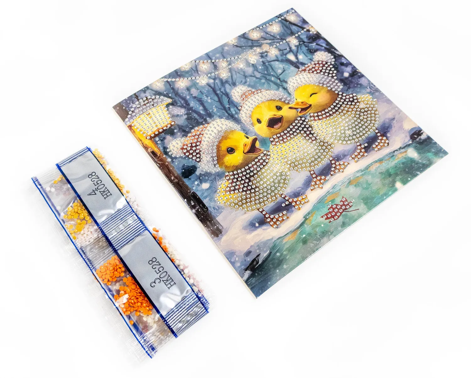 Dazzle Dots 481-500 Holiday Ducklings diamond painting kaart