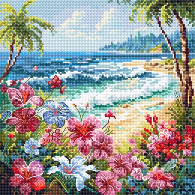 Leti Stitch L8099 kruissteekpakket zee 21x21 cm