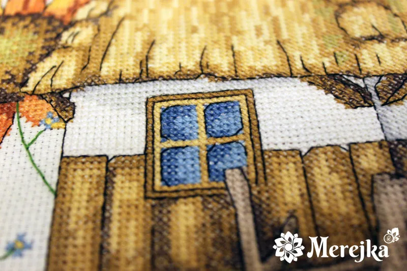 Merejka The House borduurpakket 23x23 cm ecru