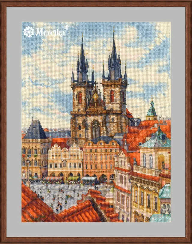 Merejka Golden Prague borduurpakket Aida 16 ecru 30x40