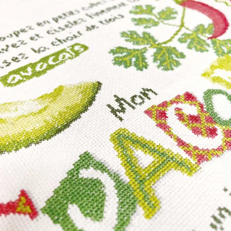 LiliPoints Guacamole G053 borduurpatroon theedoek