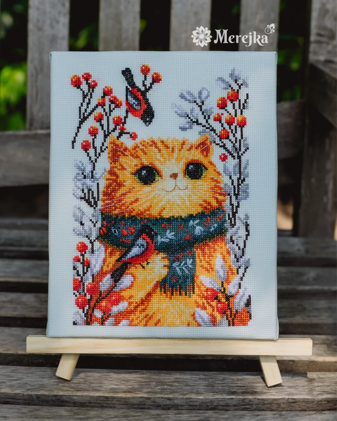 Merejka The Cozy One borduurpakket ijsblauw 14,5 x 21