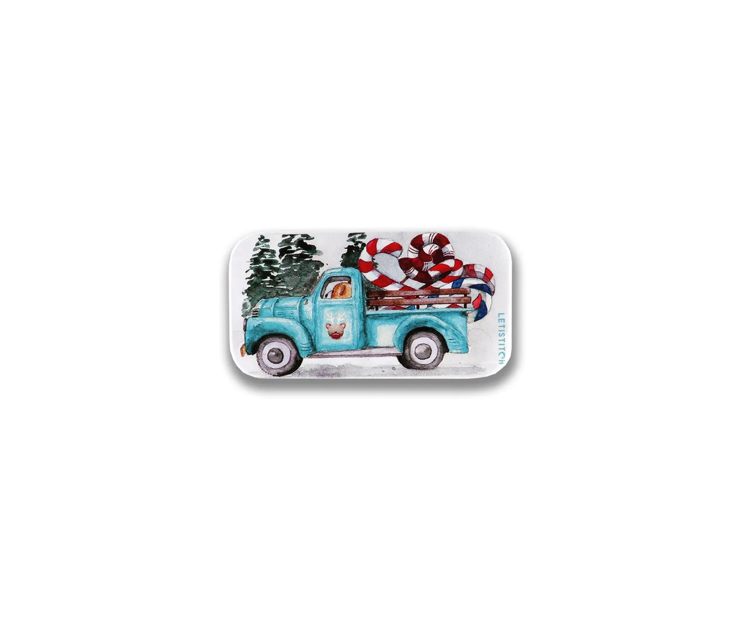 Leti Stitch 25629 Christmas Delivery blikje voor naalden 50 mm