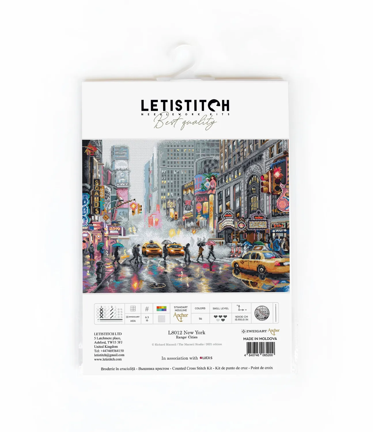 Leti Stitch L8012 New York Cities borduurpakket 40x30 cm