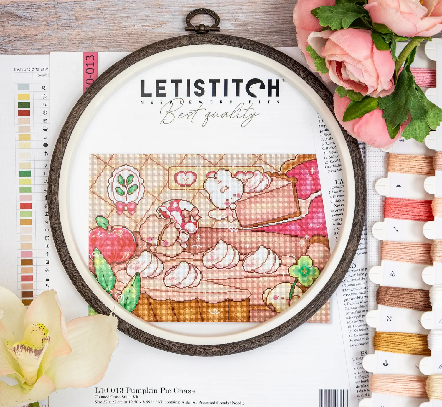 Leti Stitch L10-013 Pumpkin Pie Chase borduurpakket 32x22 cm