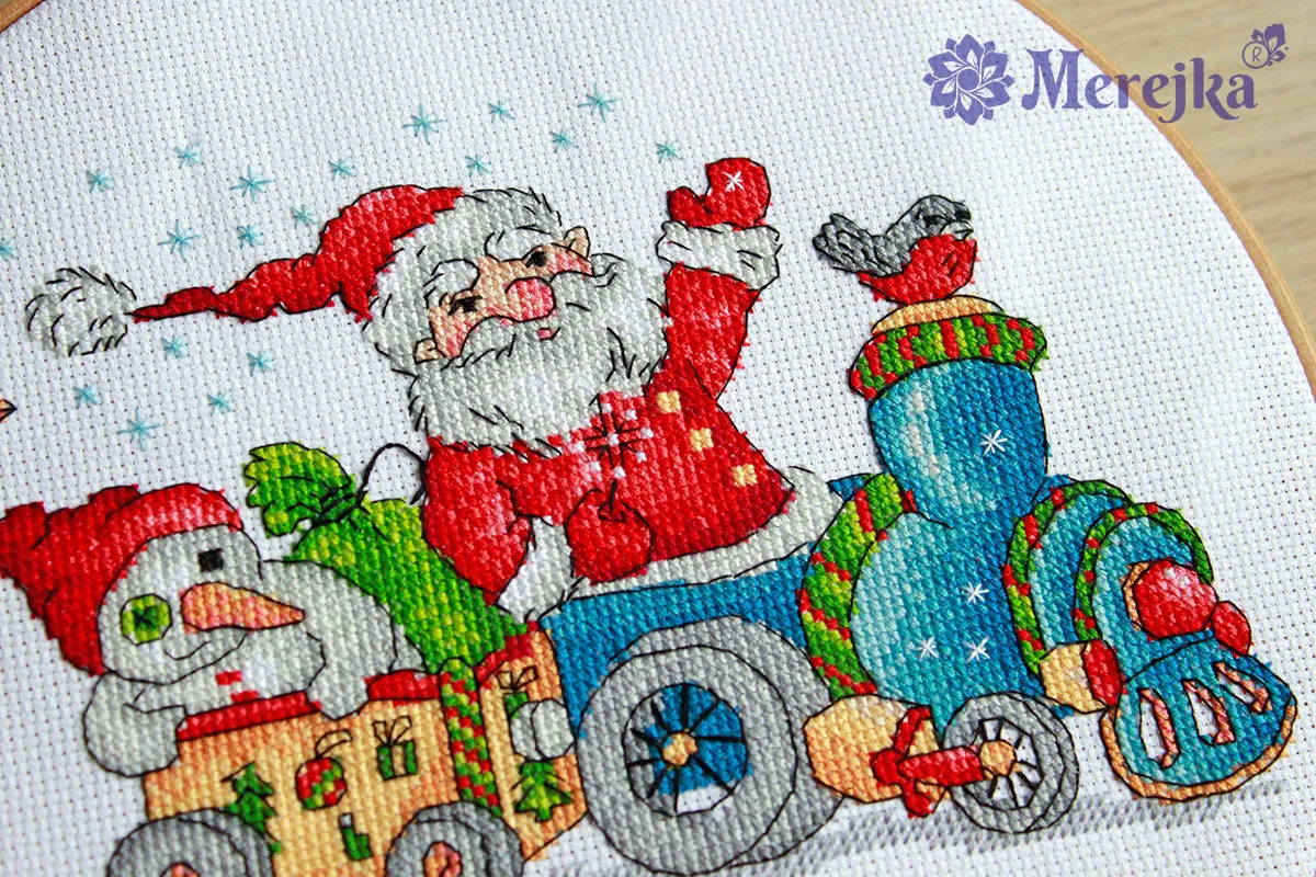 Merejka Christmas Travel borduurpakket 20x15 wit