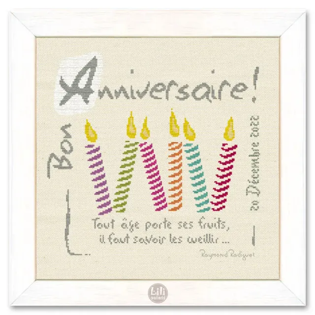LiliPoints Colourful Candles borduurpatroon kaarsen