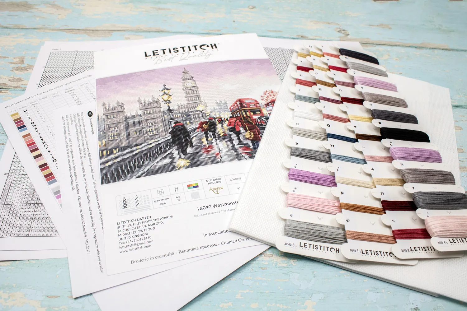 Leti Stitch L8040 Westminster Bridge kruissteekpakket