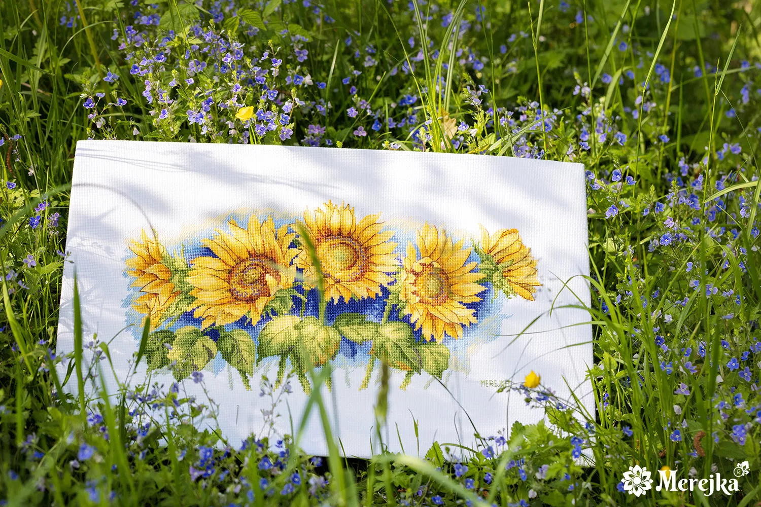 Merejka Bright Sunflowers borduurpakket 43x24