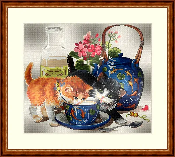 Merejka Kittens & Milk borduurpakket 23x20 cm