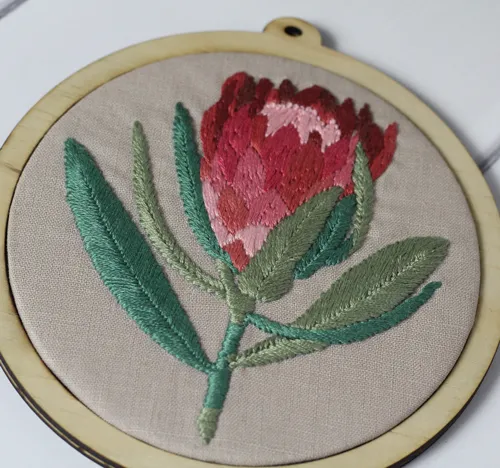 Helen Stubbings Botanical Protea borduurkit linnen
