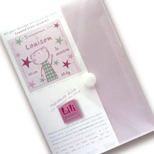 LiliPoints Louison in the stars borduurpakket baby KB017