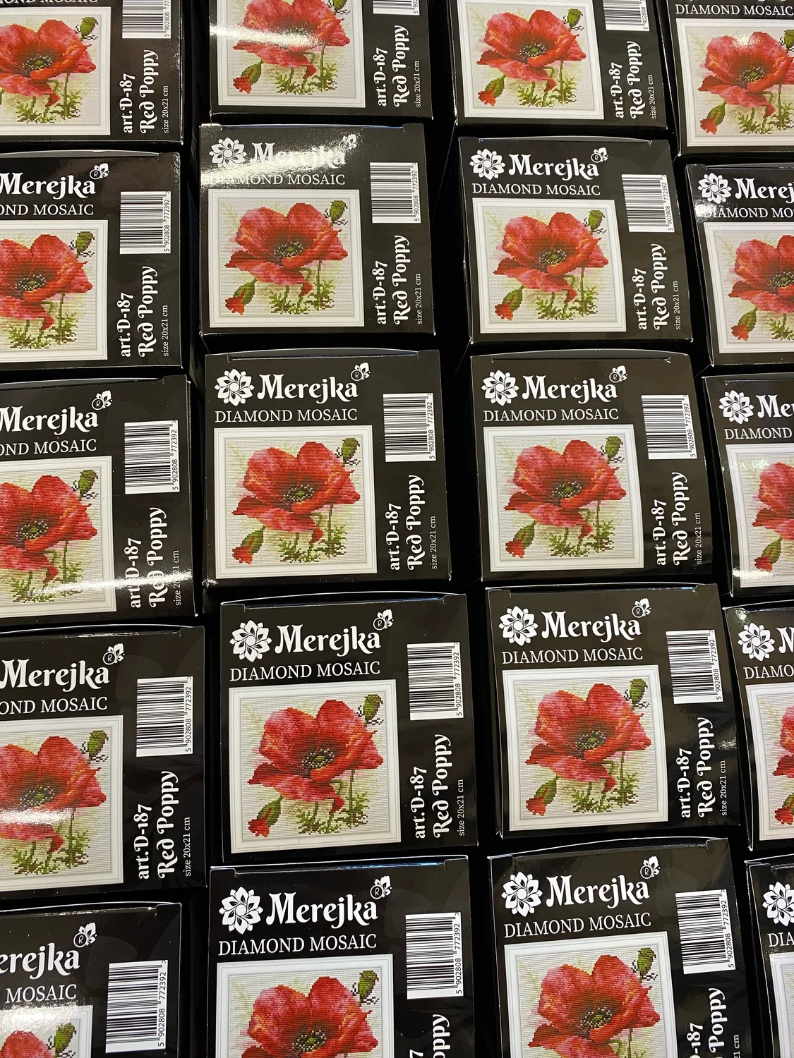 Merejka Diamond Mosaic Red Poppy diamond painting 22x21