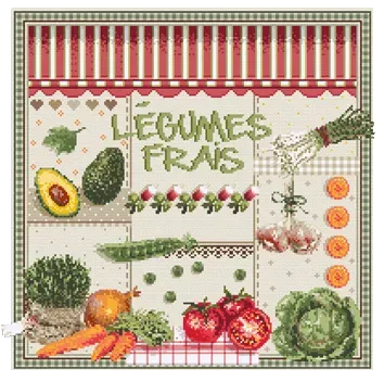 Madame la Fée Légumes Frais 170 borduurpatroon set van 2 groente