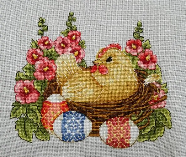 Merejka Happy Easter borduurpakket 20x16 kippen