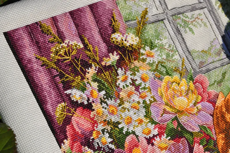 Merejka Summer Afternoon borduurpakket kat 40 kleuren