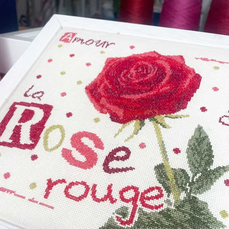 LiliPoints Red Rose borduurpatroon rode roos