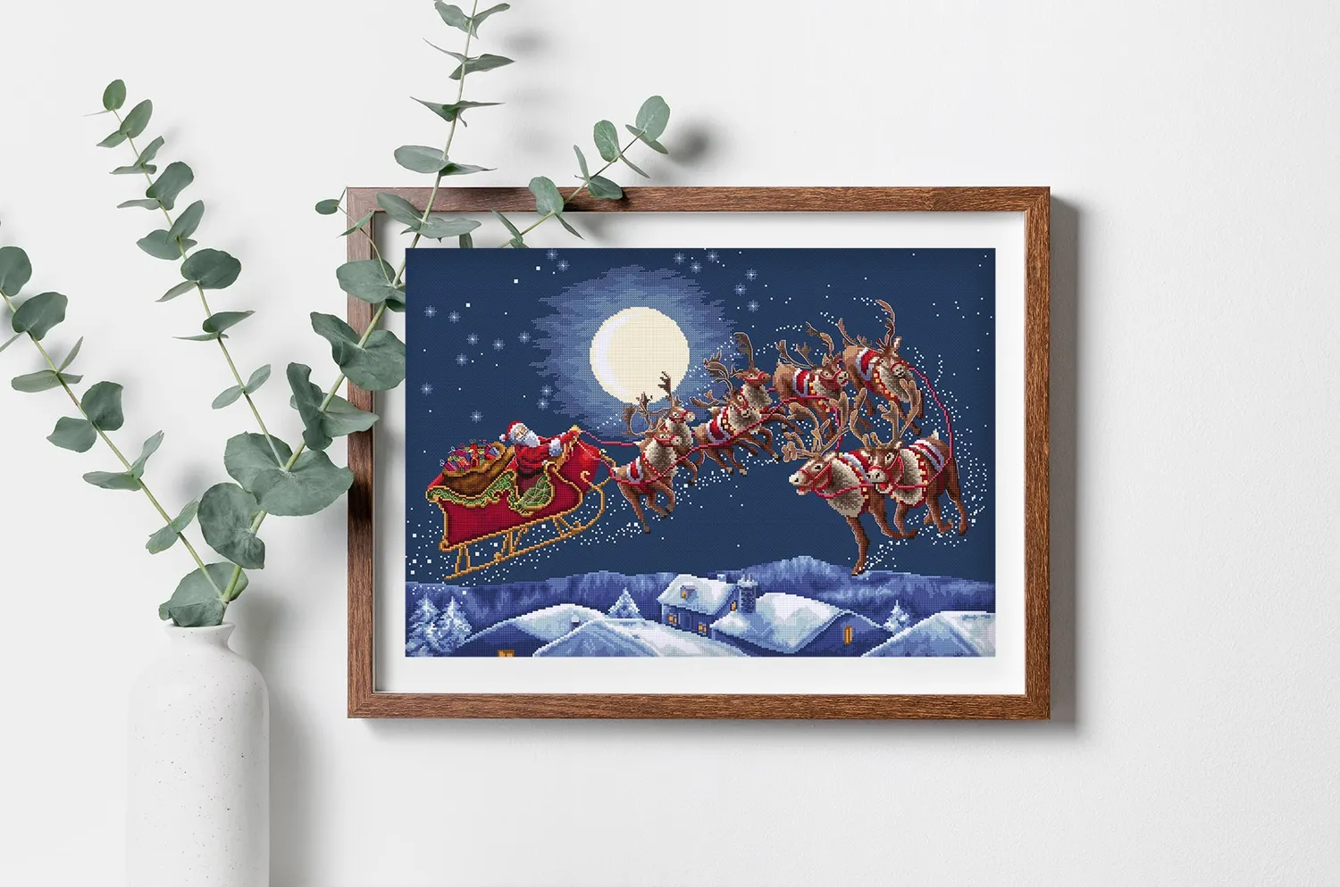Leti Stitch L9959 Christmas Eve Flight borduurpakket Aida