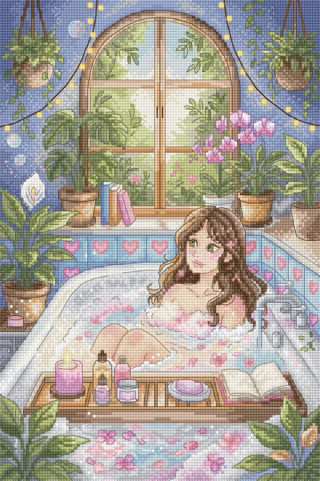 Leti Stitch L10-024 Bloom & Bathe borduurpakket 19x29 cm
