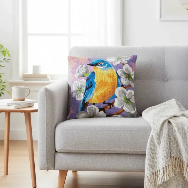 Margot de Paris Spring Bird kussen borduurpakket 40x40