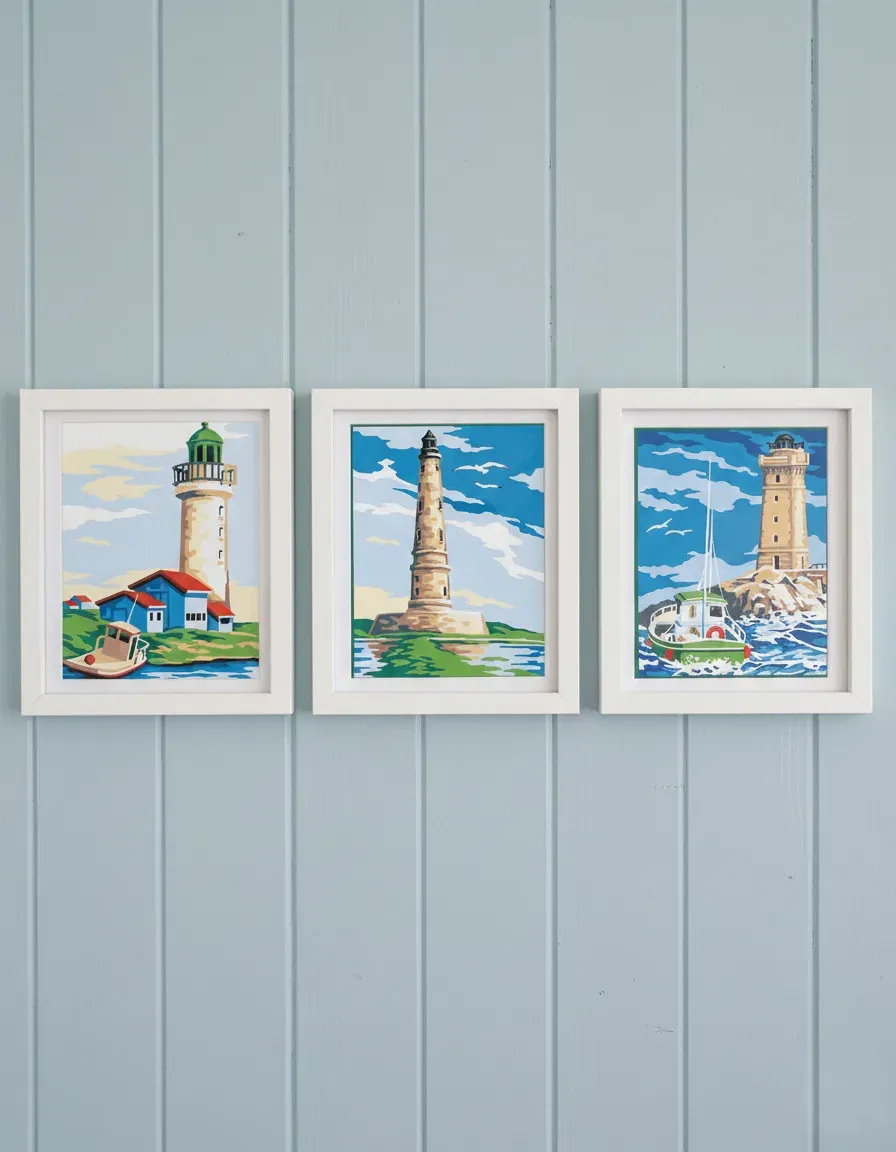 SEG de Paris Lighthouse canvas set 6 stuks 14x18 vuurtoren