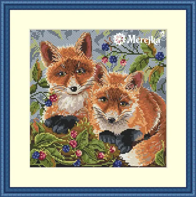 Merejka Foxes borduurpakket 18x18 cm vossen
