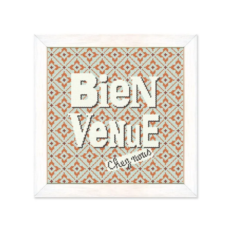 LiliPoints Mosaic borduurpakket welcome met ring 16 cm