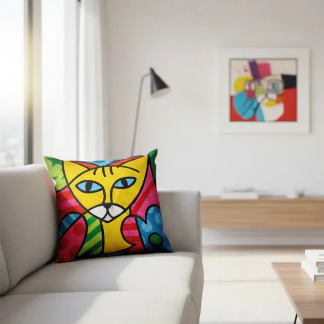 SEG de Paris Color Cats kussen borduurpakket bedrukt
