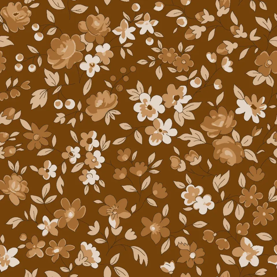 SEG Collection Privée coupon stof Fleuri Automnal Marron 3x1,6m