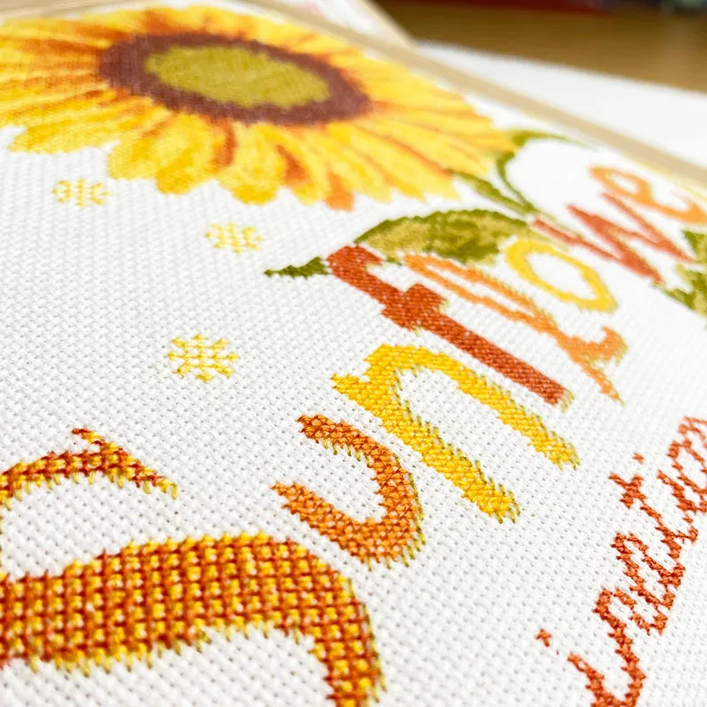 LiliPoints Sunflower borduurpatroon 151x151 geel