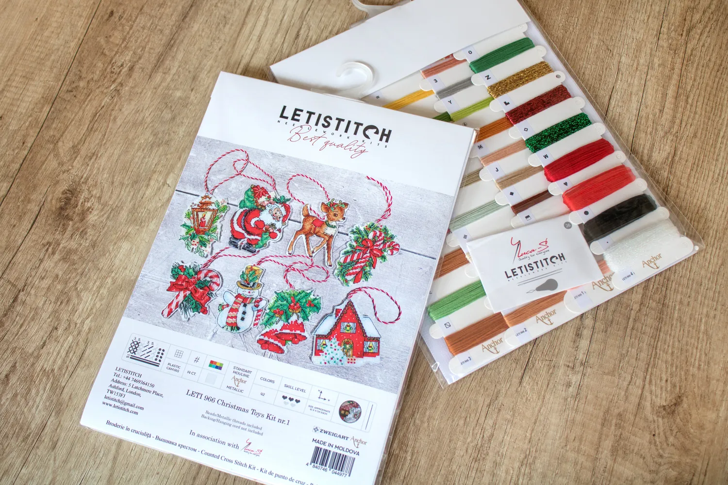 Leti Stitch LETI 966 Christmas Toys borduurpakket 10x9 cm
