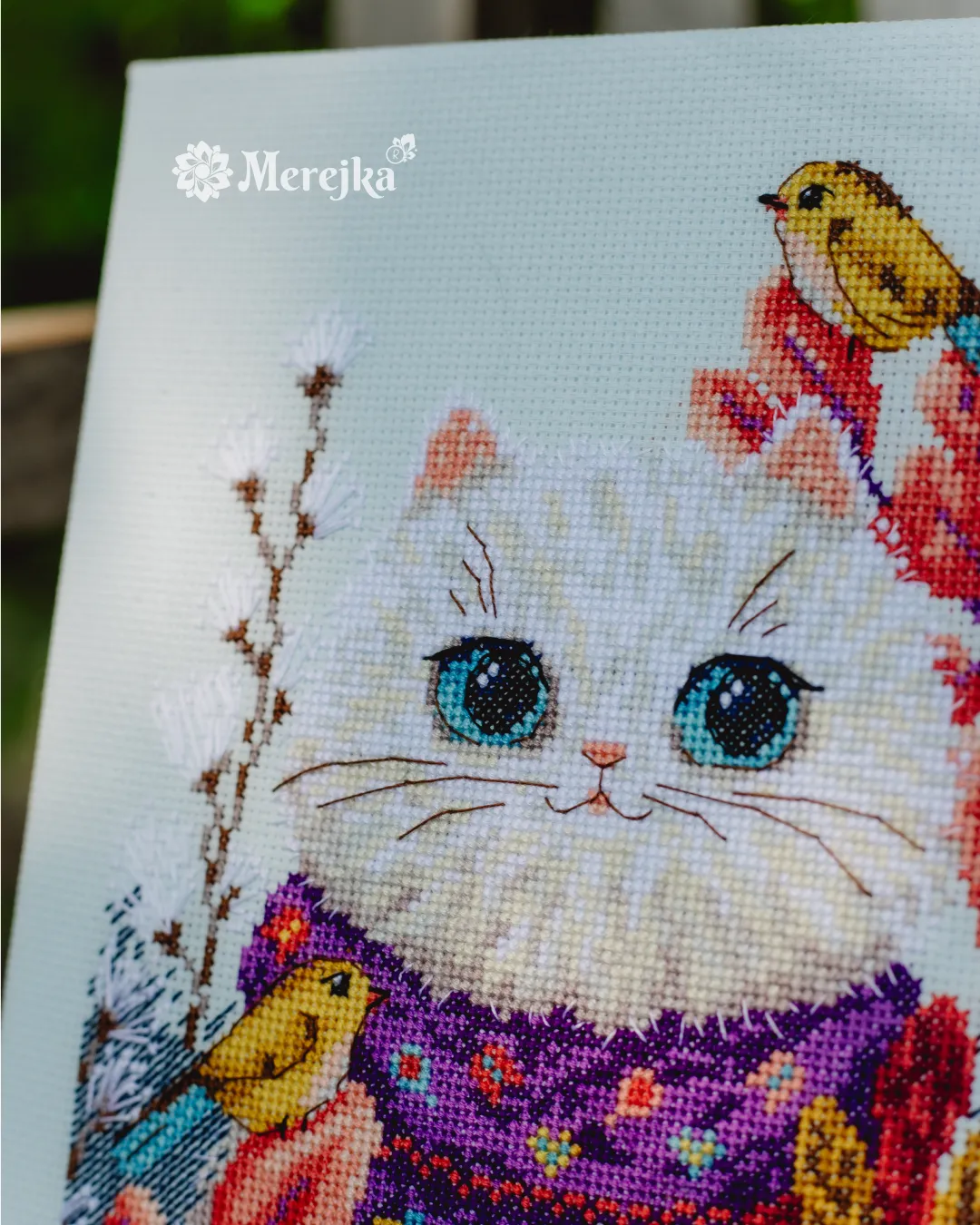 Merejka The Gentle One borduurpakket 14,5x21 ijsblauw