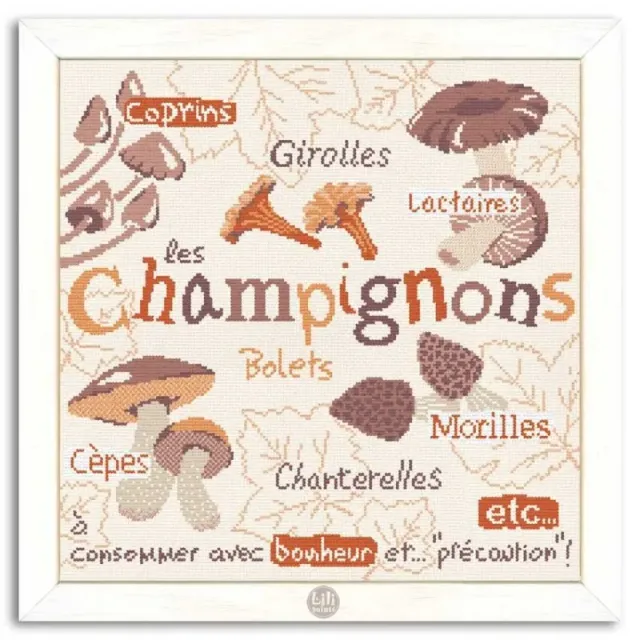 LiliPoints Mushrooms borduurpatroon patroon alleen paddenstoelen