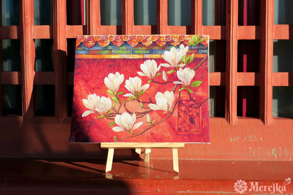 Merejka Magnolia borduurpakket Aida 16 ecru 43 kleuren