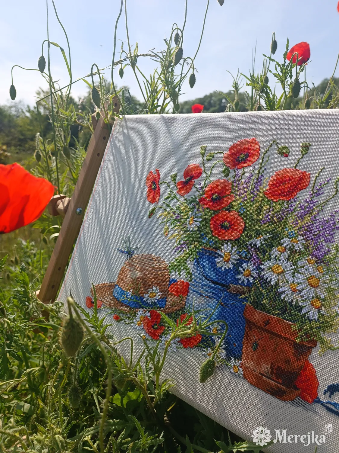 Merejka Summer Still Life borduurpakket Aida 16 ecru