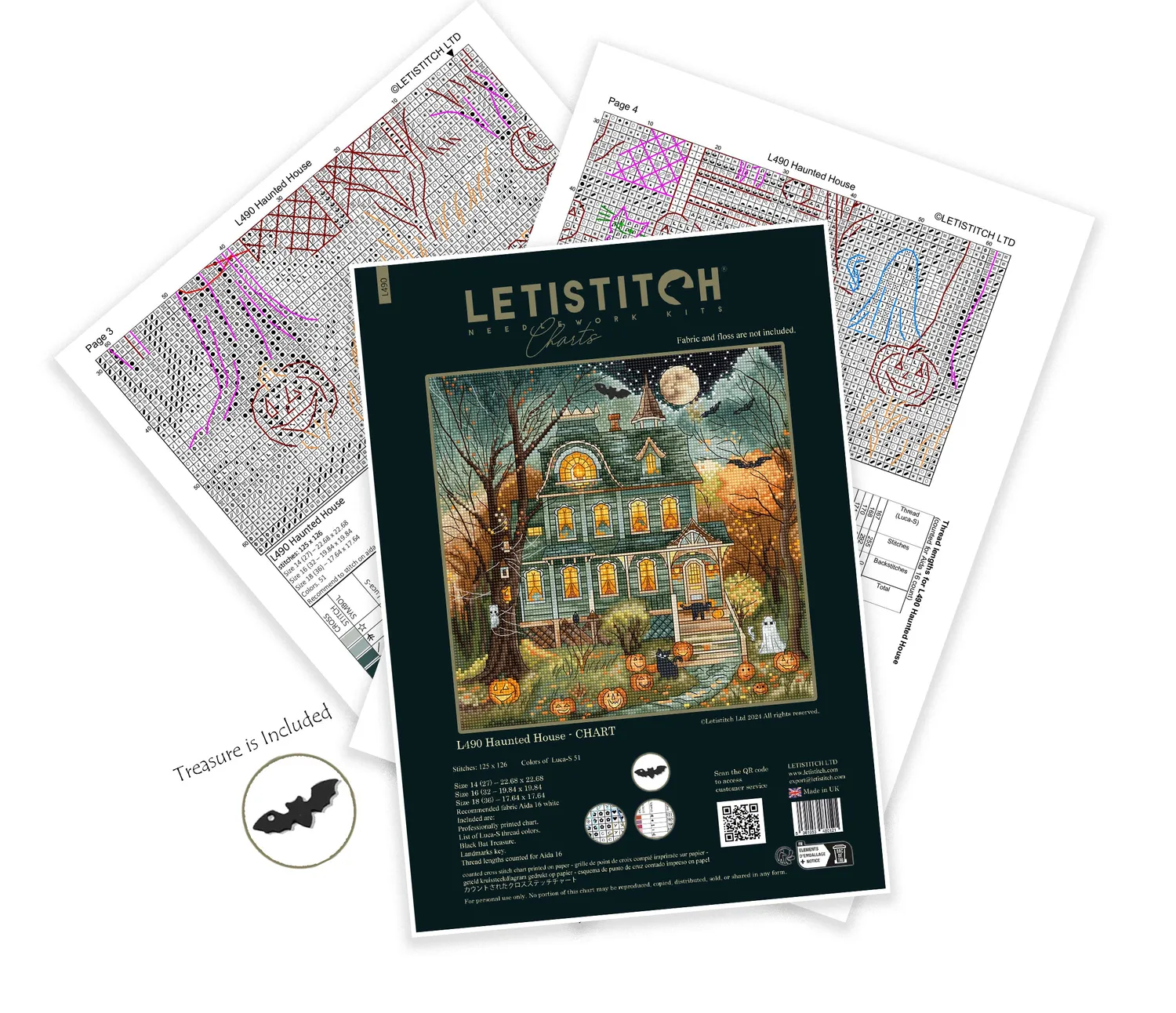 Leti Stitch L490 Haunted House telpatroon Halloween + treasure