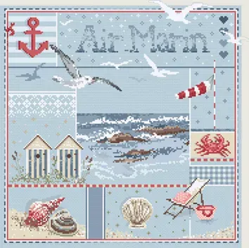 Madame la Fée Air Marin Kit 164 borduurpakket 191x187 2 stuks