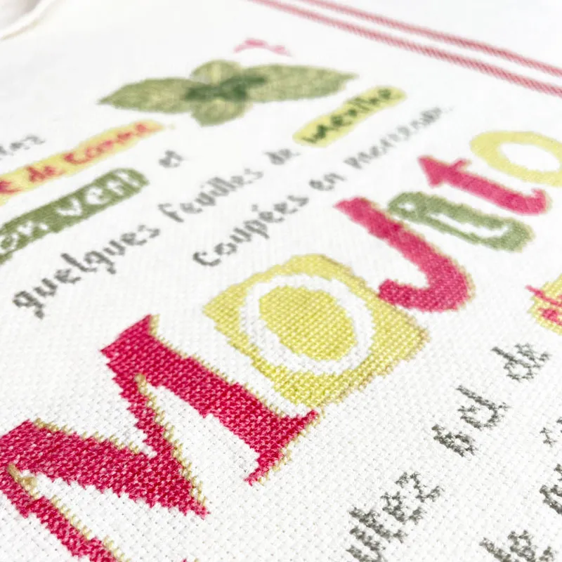 LiliPoints Mojito borduurpatroon theedoek 187 steken