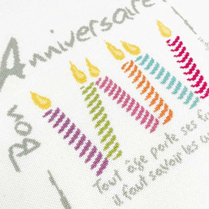 LiliPoints Colourful Candles borduurpatroon kaarsen