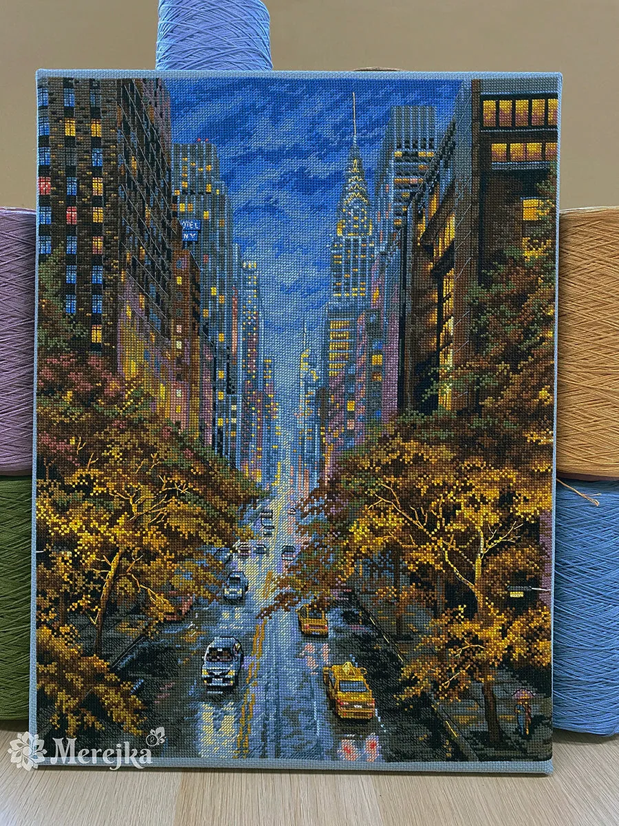 Merejka Autumn Aura borduurpakket 31x40 cm blauwgrijs