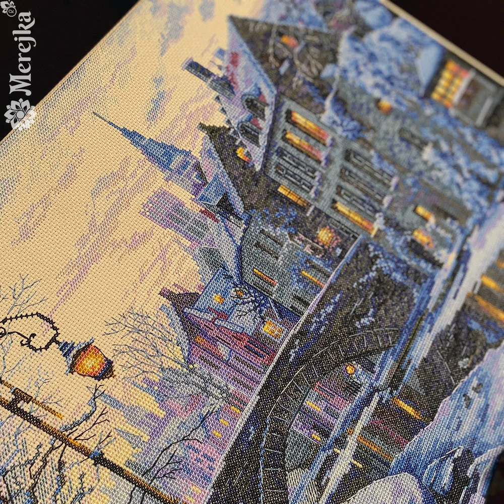 Merejka Winter Evening borduurpakket 30x40 cappuccino